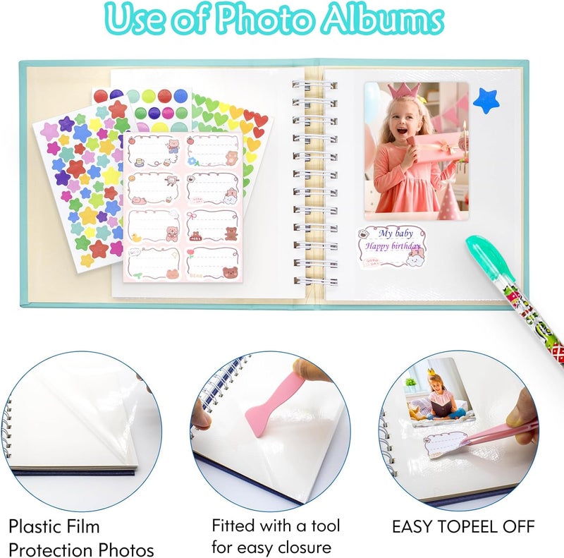 Ablus Photo Album Self Adhesive, 2x3 3x5 4x6 inch DIY Scrapbook with 25 Blank Pages, Gifts for Mom, Family Baby and Wedding (Mint) - Image 2